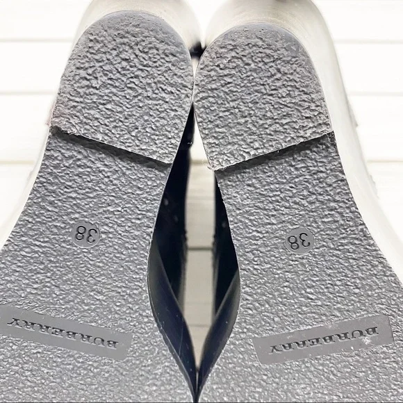 BURBERRY Brogue Chelsea Detailed Wedge Polished Leather Ankle Boots 38 - Picture 10 of 16